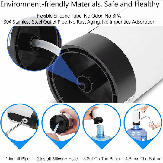 Silicone Battery Powered Water Pump Automatic Silver
