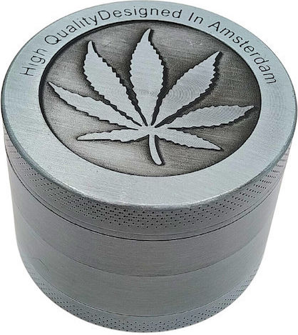 Grinder Τρίφτης Μεταλλικός 55mm 4 Θέσεων Ασημί Leaf