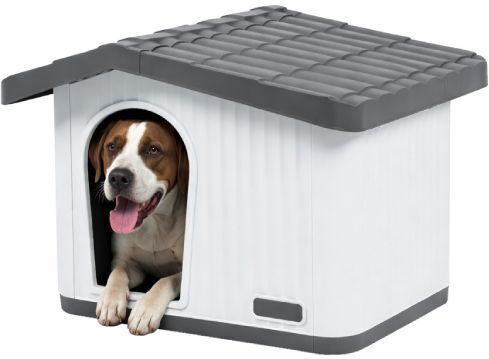Luxe Dog House Plastic Gray