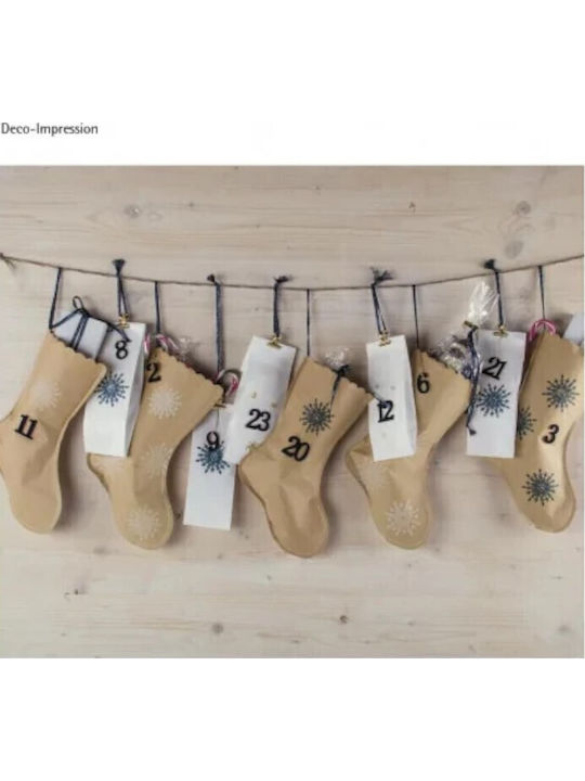 Christmas Paper Socks Rayher 27.5x18cm 100gr Brown 6pcs