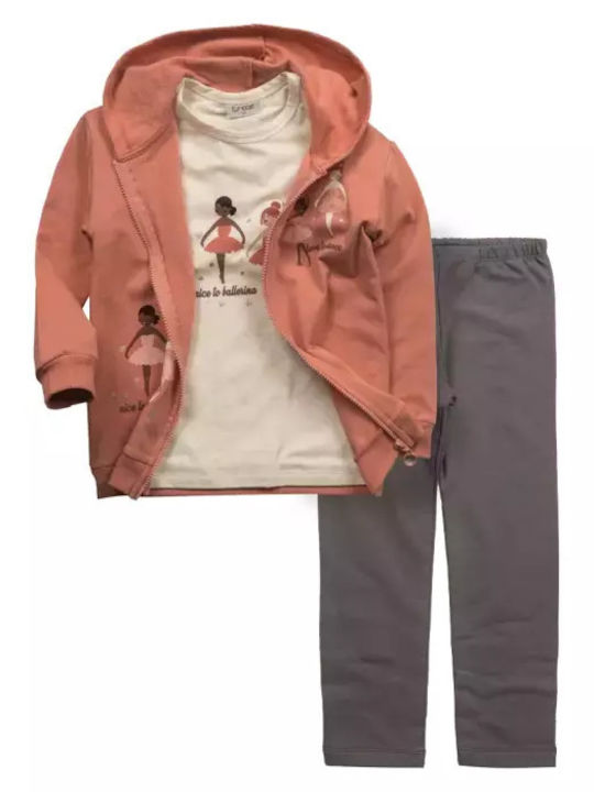 Kids' Set with Leggings Winter 3pcs Pink