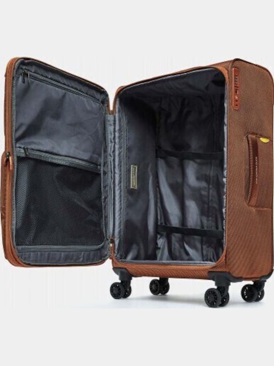 Mandarina Duck Zephyr Mittlerer Stoffkoffer Rosa mit 4 Rädern