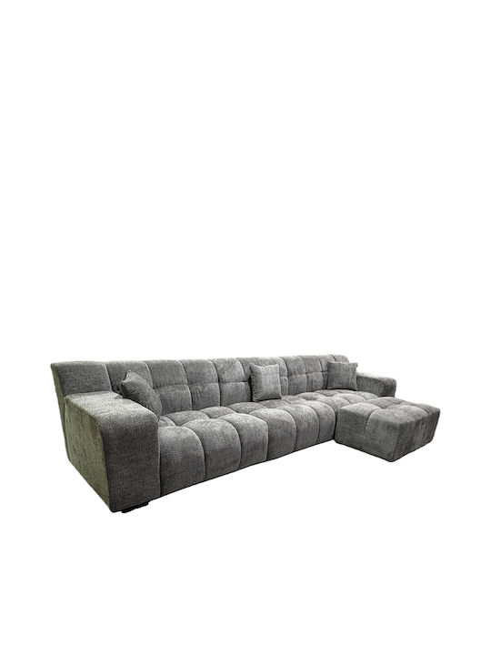 Orvella Γωνιακός Καναπές Γκρι 363x194x80εκ.