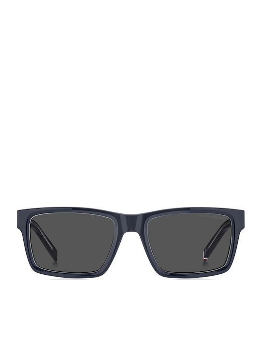 Tommy Hilfiger Unisex Sunglasses with Navy Blue Horn-Rimmed Frame and Grey Lenses TH2309/S PJP/IR