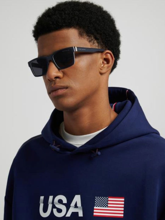 Tommy Hilfiger Unisex Sunglasses with Navy Blue Horn-Rimmed Frame and Grey Lenses TH2309/S PJP/IR