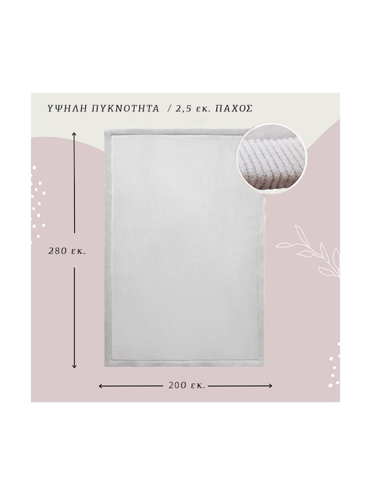 Hakuna Matte Χειροποίητο Παιδικό Χαλί Γκρι 280x200cm Πάχους 25mm