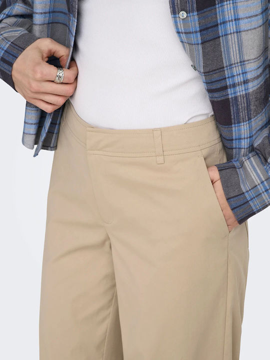 Wide Women's Chino Trousers Biege