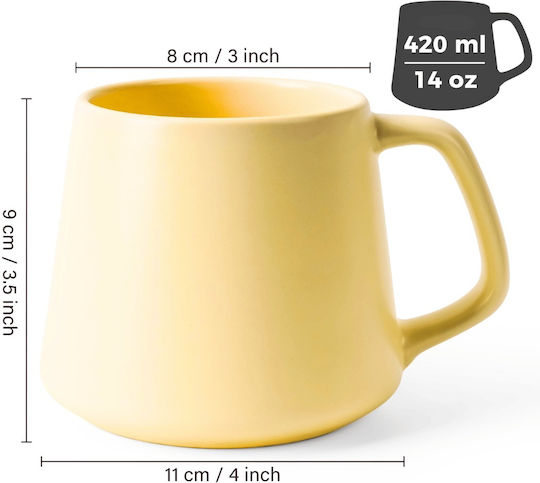 Miamio Cană Ceramică Bej 420ml 4buc