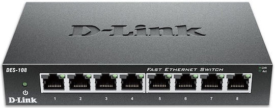 D-Link DES-108 Unmanaged L2 Switch με 8 Θύρες Ethernet