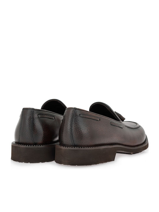 Leder Herren Mokassins in Tabac Braun Farbe