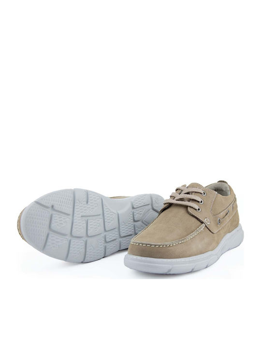 Δερμάτινα Ανδρικά Boat Shoes σε Μπεζ Χρώμα