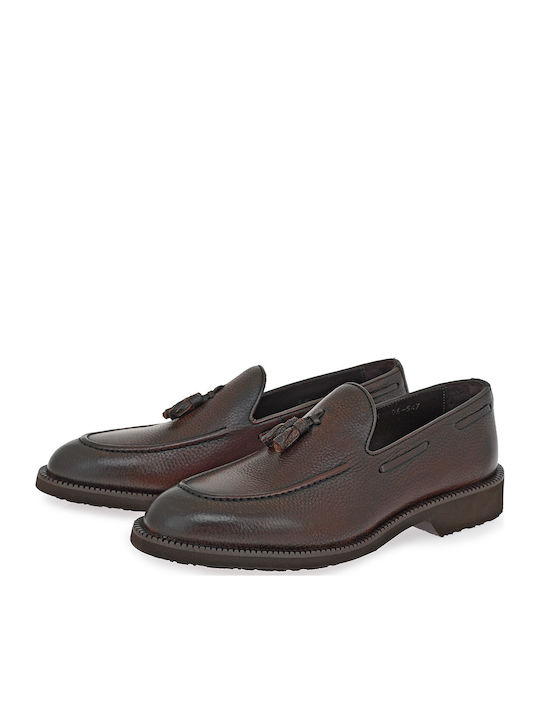 Leder Herren Mokassins in Tabac Braun Farbe