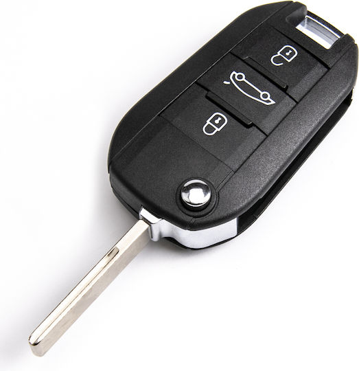 Carcasă cheie auto cu lamă cu 3 butoane pentru Peugeot