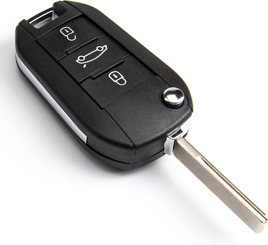 Carcasă cheie auto cu lamă cu 3 butoane pentru Peugeot