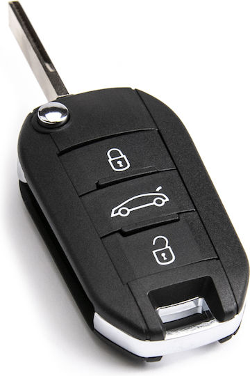 Carcasă cheie auto cu lamă cu 3 butoane pentru Peugeot