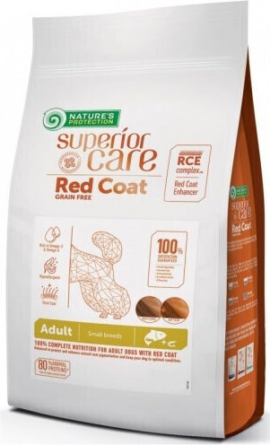 Nature's Protection Superior Care Red Coat 10kg Dry Food Grain-Free & Gluten-Free for Adult Small Breed Dogs with Salmon