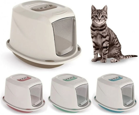 Georplast Cat Toilet Closed with Filter Pink L45 x W36 x H45cm