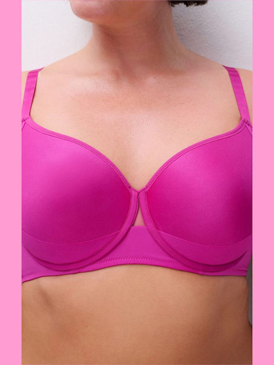 Bra with Light Padding Underwire Fuchsia