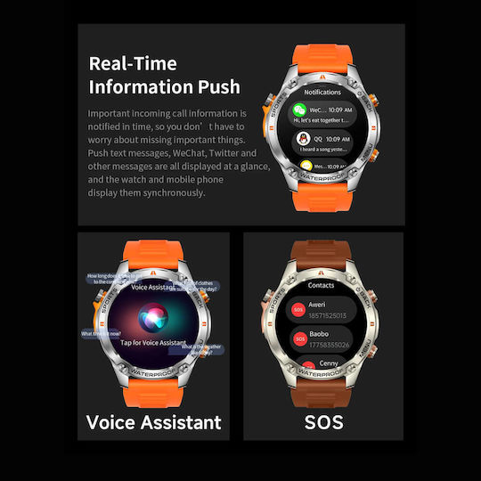 Microwear G100 GPS Smartwatch (Portocaliu)