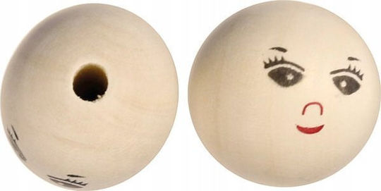 Round Wooden Beads Face Titanum 4pcs