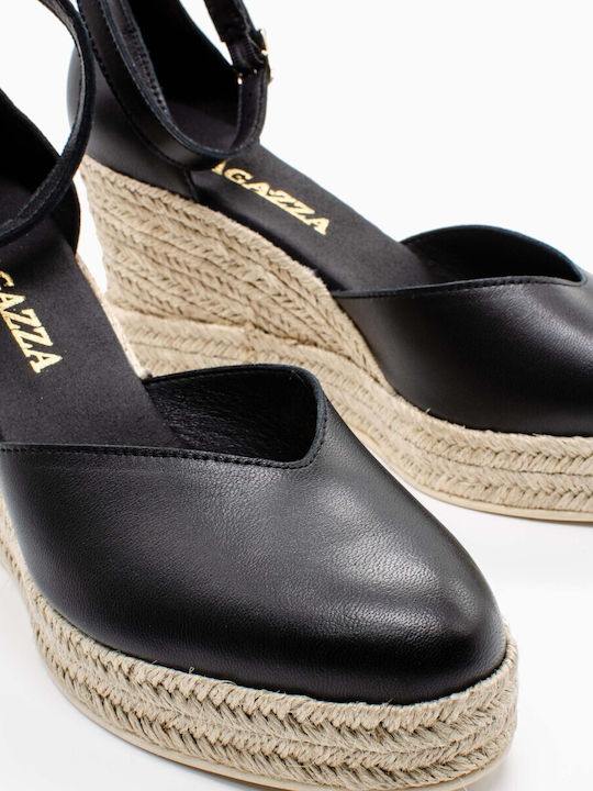 Women's Leather Espadrilles Black