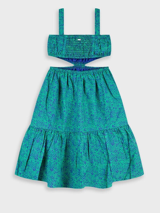 Kinderkleid Ärmellos Set aus 2 mit Zubehör Blau