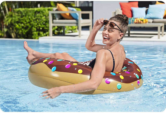 Brown Inflatable Beach Swimming Ring Donut 107cm Bestway
