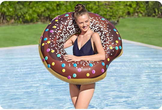 Brown Inflatable Beach Swimming Ring Donut 107cm Bestway