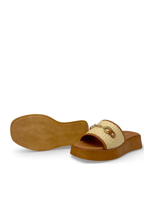 Damenplattformen Beige