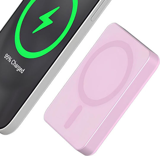 Force Power MagSafe Power Bank 5000mAh 15W mit USB-C Anschluss Rosa