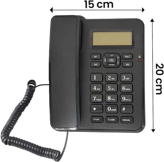 Avizar Wired Landline Phone Speakerphone Speed Dial/lcd Screen Black