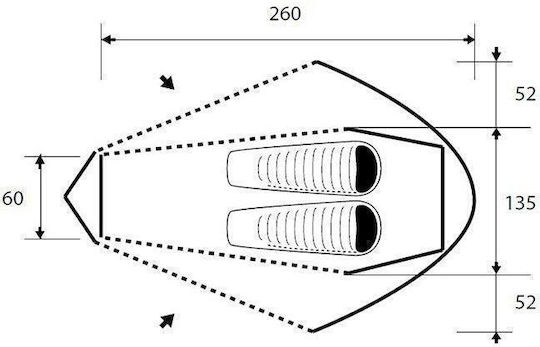 Trimm Bivak Winter Mountaineering Camping Tent Beige For 2 People Waterproof 4000mm 260x235x100cm
