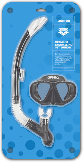 Arena Silicone Diving Mask with Snorkel Kids Black