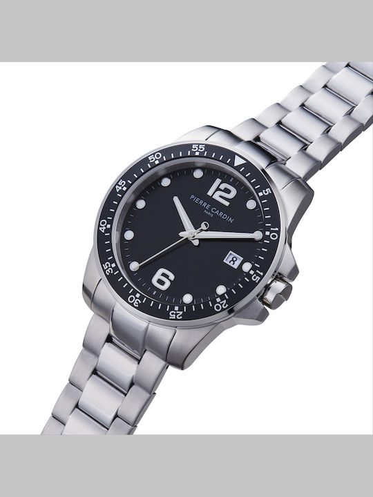 Pierre Cardin Herrenuhr 40mm Batterie mit Silber Metallarmband
