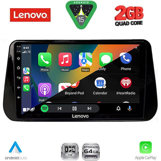 Lenovo Автомобилна Аудио Система (Блутут/USB/WiFi/GPS/Apple-Carplay/Android-Auto) с Тъчскрийн 10"