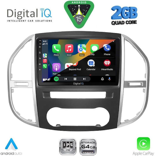 Digital IQ Ηχοσύστημα Αυτοκινήτου για Mercedes-Benz Vito / Viano 2015 (Bluetooth/USB/WiFi/GPS/Apple-Carplay/Android-Auto) με Οθόνη Αφής 10"