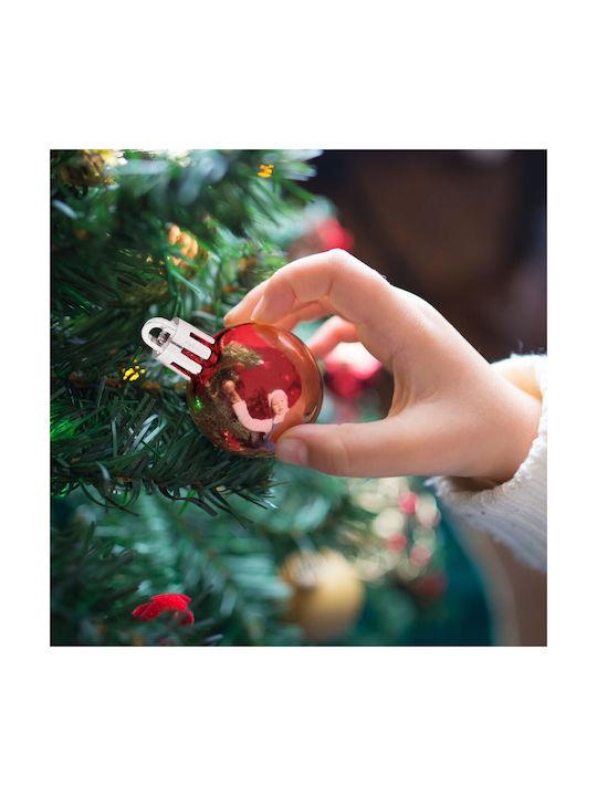 Ornament suspendat Glob Plastic Roșu Set 96buc