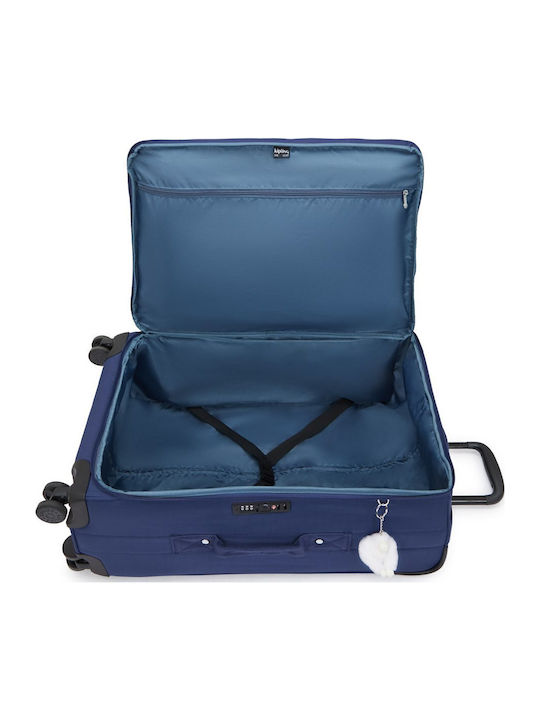 Kipling Large Casual Blue Travel Suitcase with 4 Wheels Height 72cm