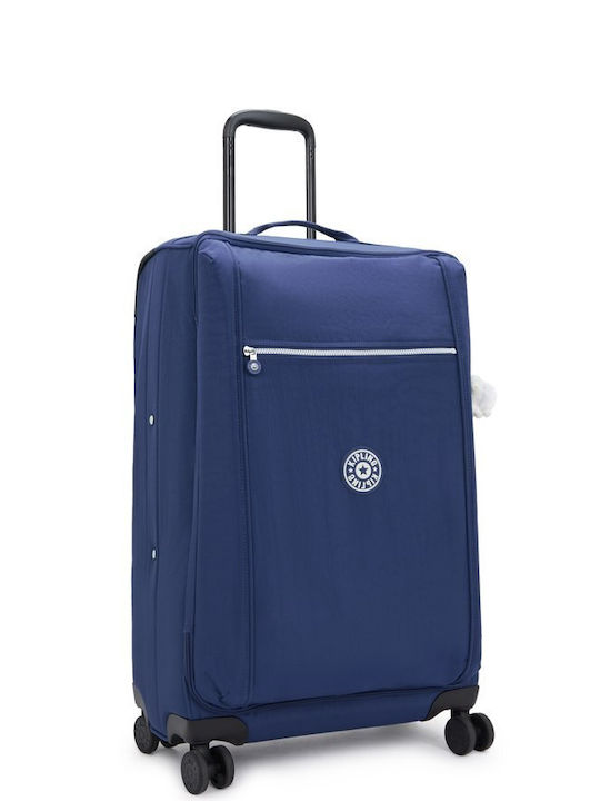 Kipling Large Casual Blue Travel Suitcase with 4 Wheels Height 72cm