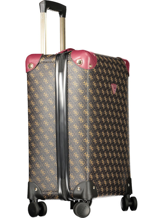Guess Medium Brown Travel Suitcase with 4 Wheels