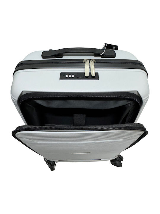 Hard Silver Travel Suitcases Set of 3 with 4 Wheels