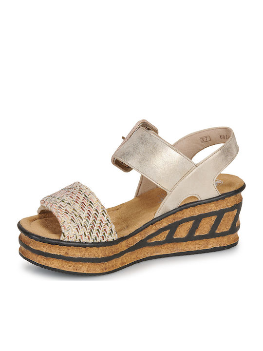 Damenplattformen Beige