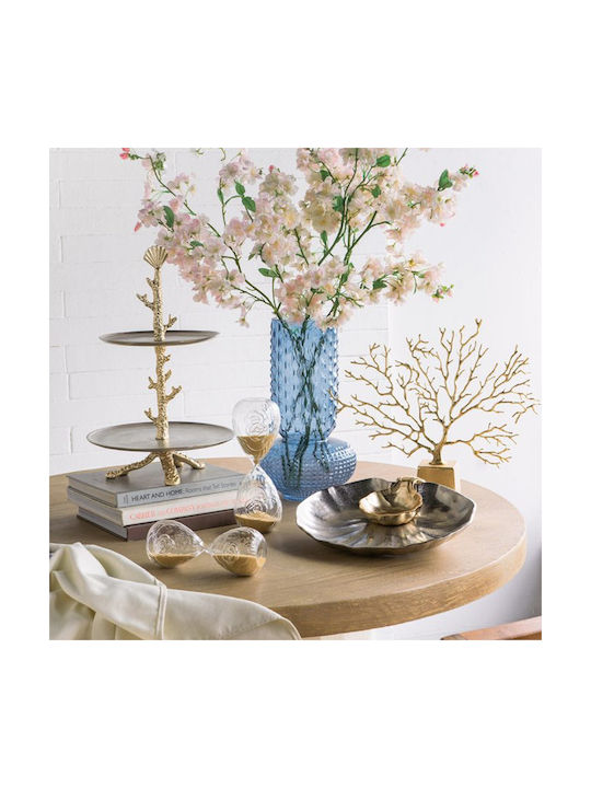 Artekko Decorative Office Hourglass in Glass 9.8x9.8x25.4 cm in Beige Color