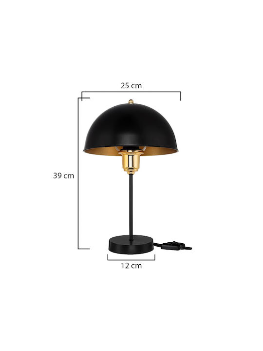 GloboStar GAZETA Plastic Vintage Table Lamp for Socket E27 with Black Shade and Base