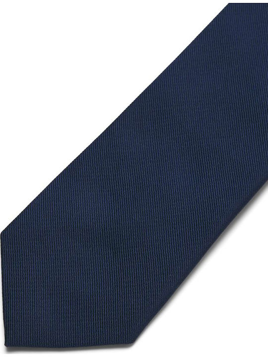 Jack & Jones Men's Synthetic Monochrome Tie in Navy Blue Color