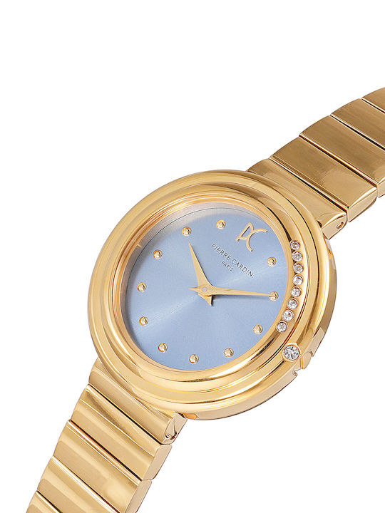 Pierre Cardin Damen Uhr mit Gold Metallarmband