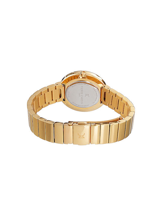 Pierre Cardin Damen Uhr mit Gold Metallarmband