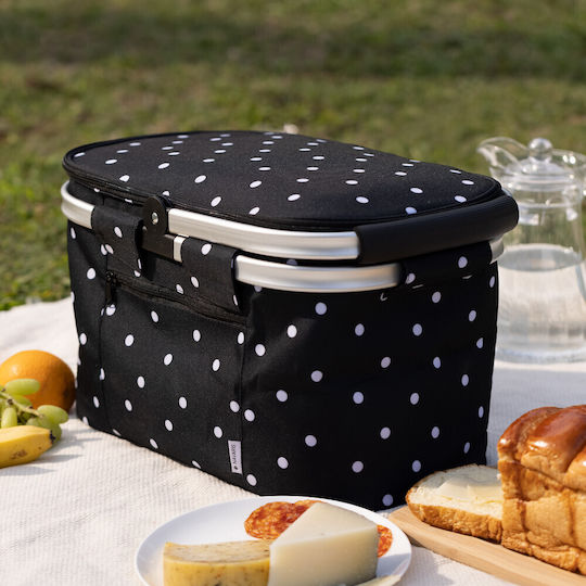 Navaris Coș Picnic 43x26cm În Culoare Neagră