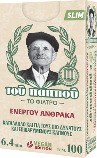 Tou Pappou Filtertips Aktivkohle 6mm 100x40Stk