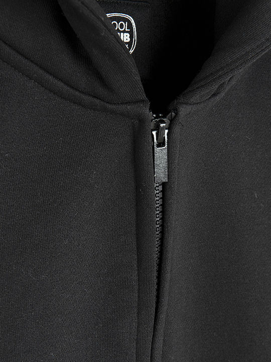Kinder-Sweatshirt Strickjacke mit Kapuze Schwarz